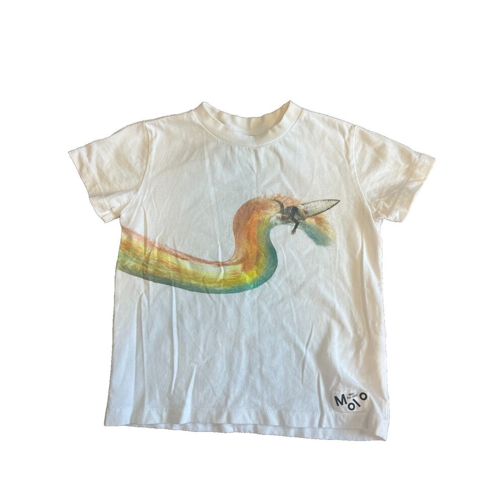 Molo Boys Surf TShirt Size 5 years 110 Surfing Wave Vintage Colors Short Sleeve